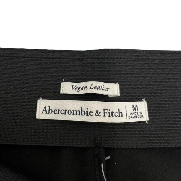 Abercrombie & Fitch Vegan Leather High Waisted Flared Split Hem Pants Black M - Picture 7 of 11